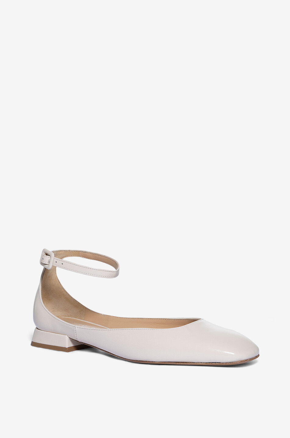 GUGLIELMO ROTTA Ballerines à bride cheville en cuir lisse Ray Femme BLANC CASSE 1