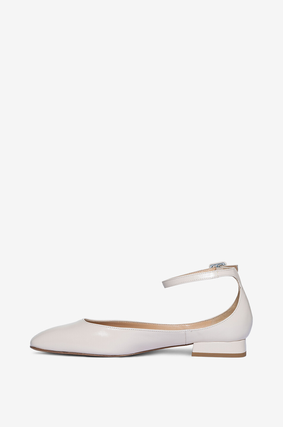 GUGLIELMO ROTTA Ballerines à bride cheville en cuir lisse Ray Femme BLANC CASSE 3