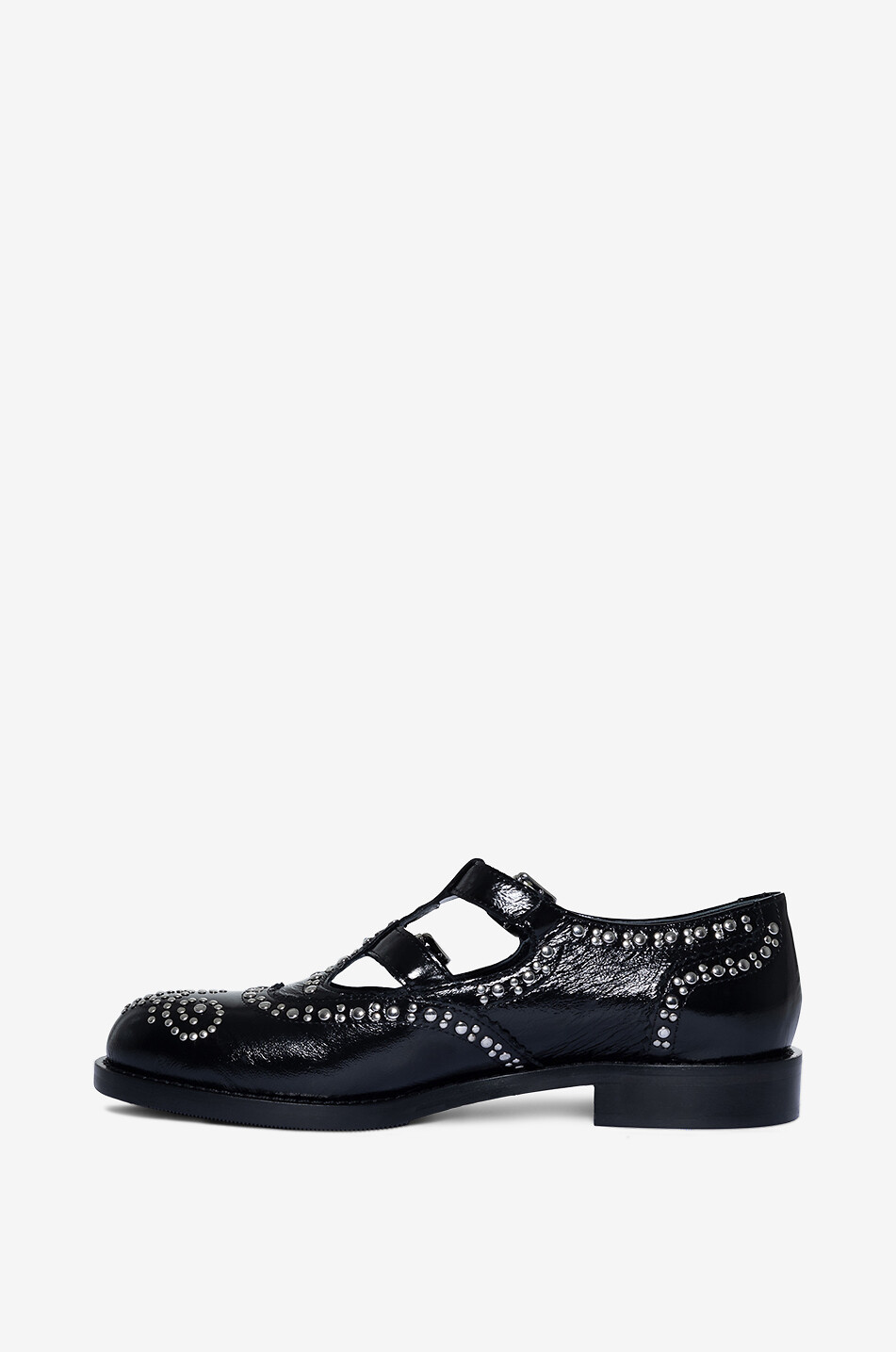 GUGLIELMO ROTTA Derbies à boucle cloutées en cuir Pedwin Femme NOIR 3