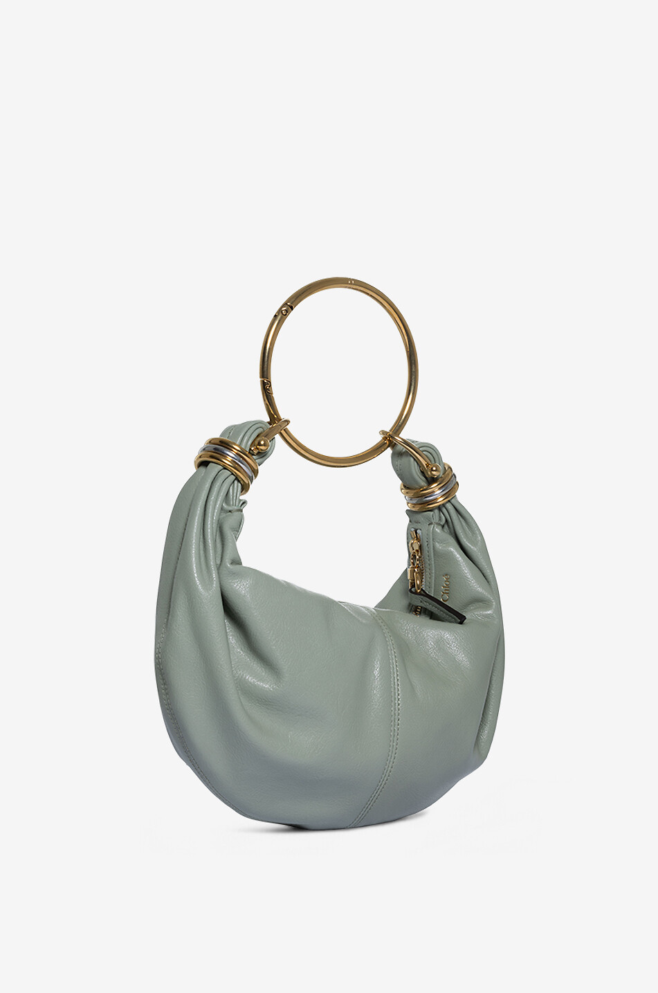 CHLOE Sac à main en cuir grainé Bracelet Hobo Small Femme BLEU 2