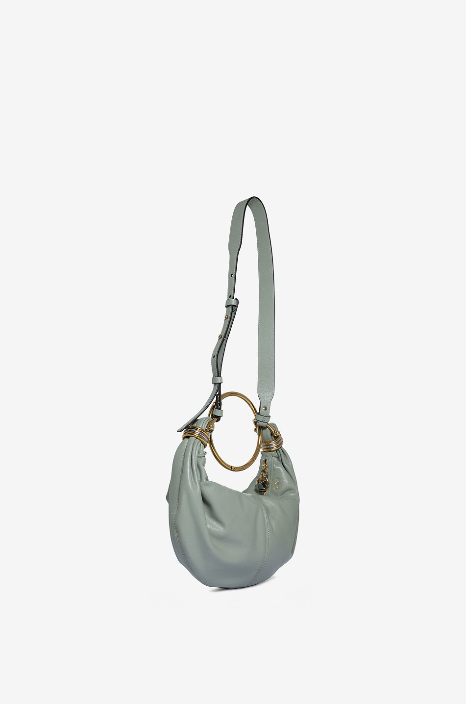 CHLOE Sac à main en cuir grainé Bracelet Hobo Small Femme BLEU 4