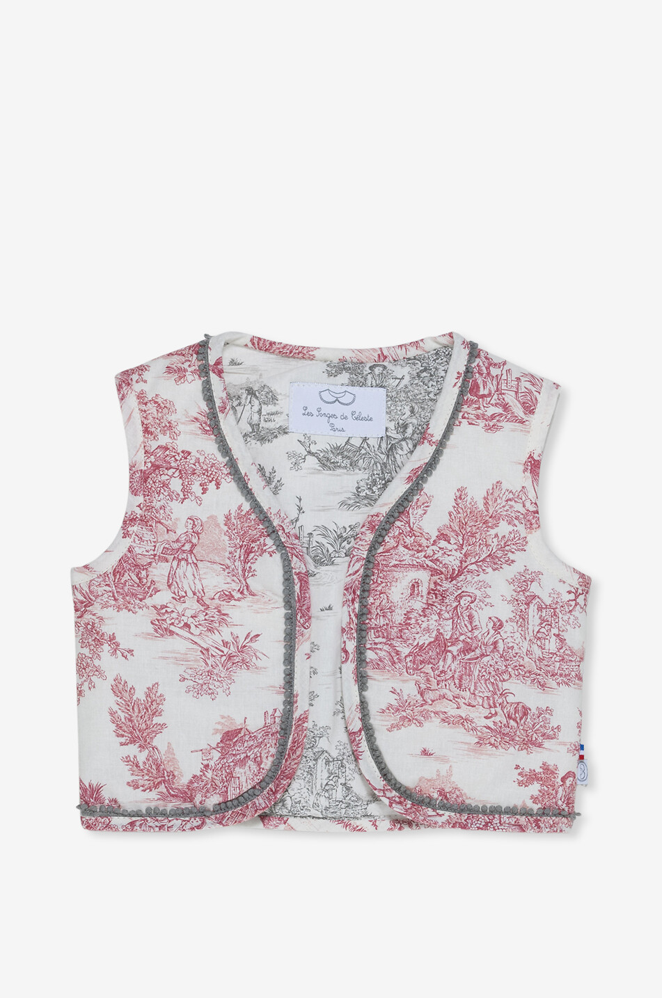 LES SONGES DE CELESTE Gilet ouaté bébé imprimé Toile de Jouy Bébé MULTICOLORE 1