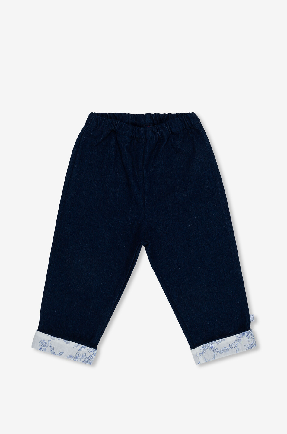 Pantalon bébé en denim stretch Toile de Jouy