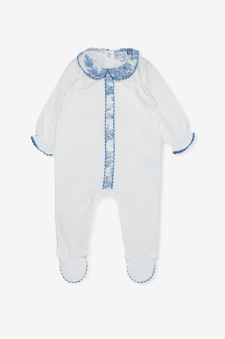 Baby-Pyjama aus Jersey und Toile-de-Jouy-Stoff