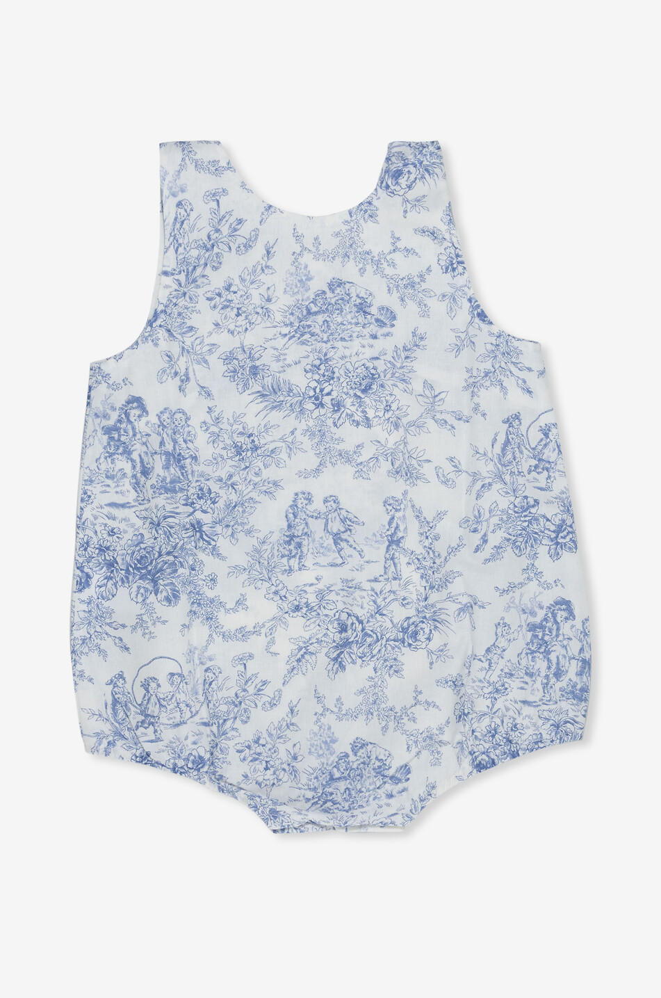 LES SONGES DE CELESTE Toile de Jouy baby cotton playsuit Baby BLUE 2