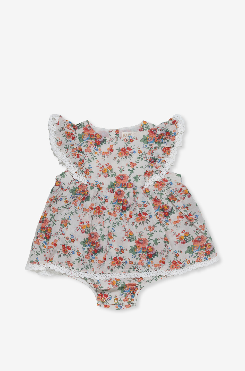 LOUISE MISHA Robe fleurie bébé en coton bio Lena Bébé BLANC CASSE 1