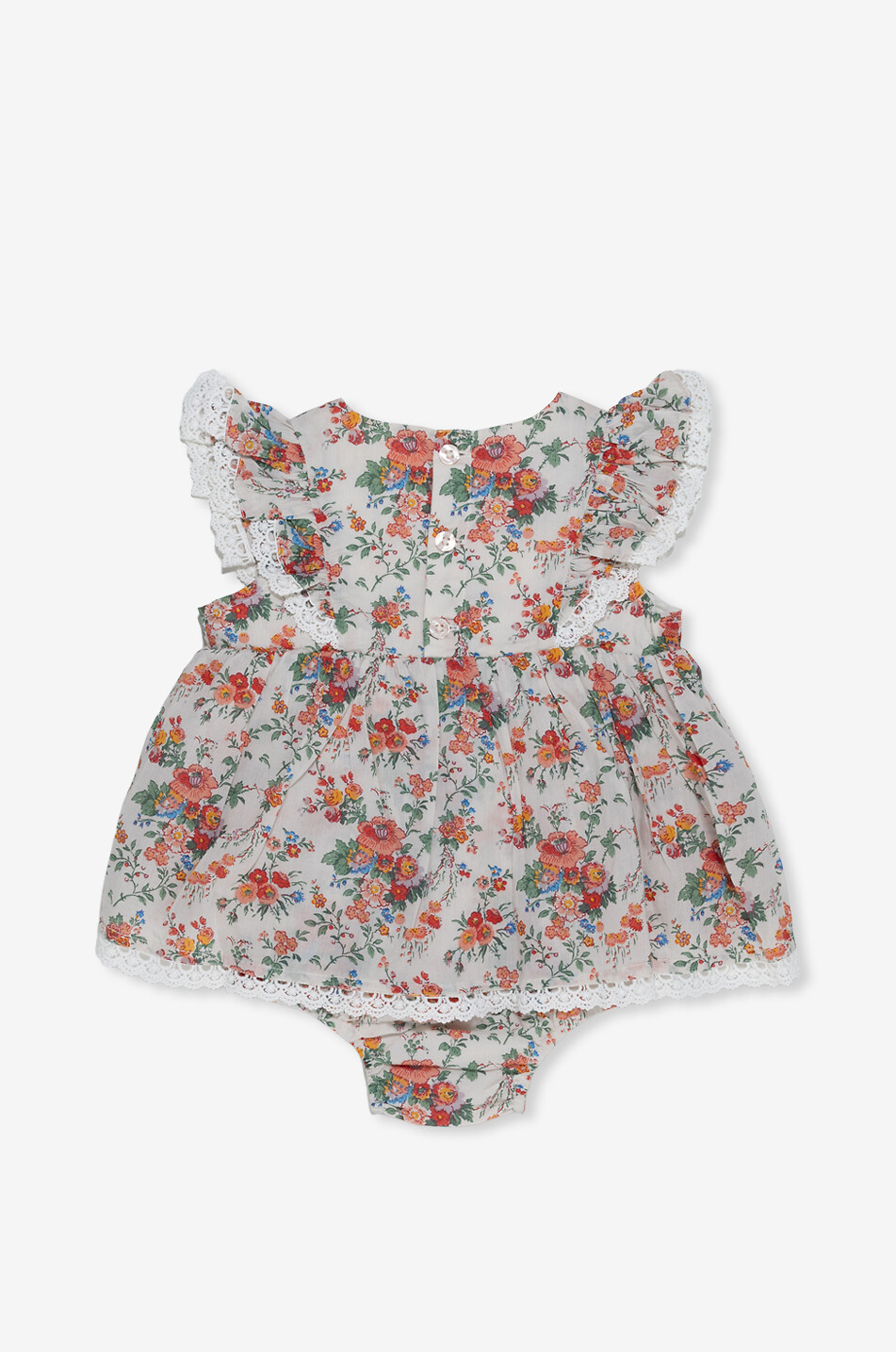 LOUISE MISHA Robe fleurie bébé en coton bio Lena Bébé BLANC CASSE 2