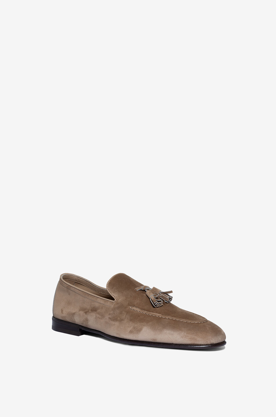 Tassel-adorned suede loafers
