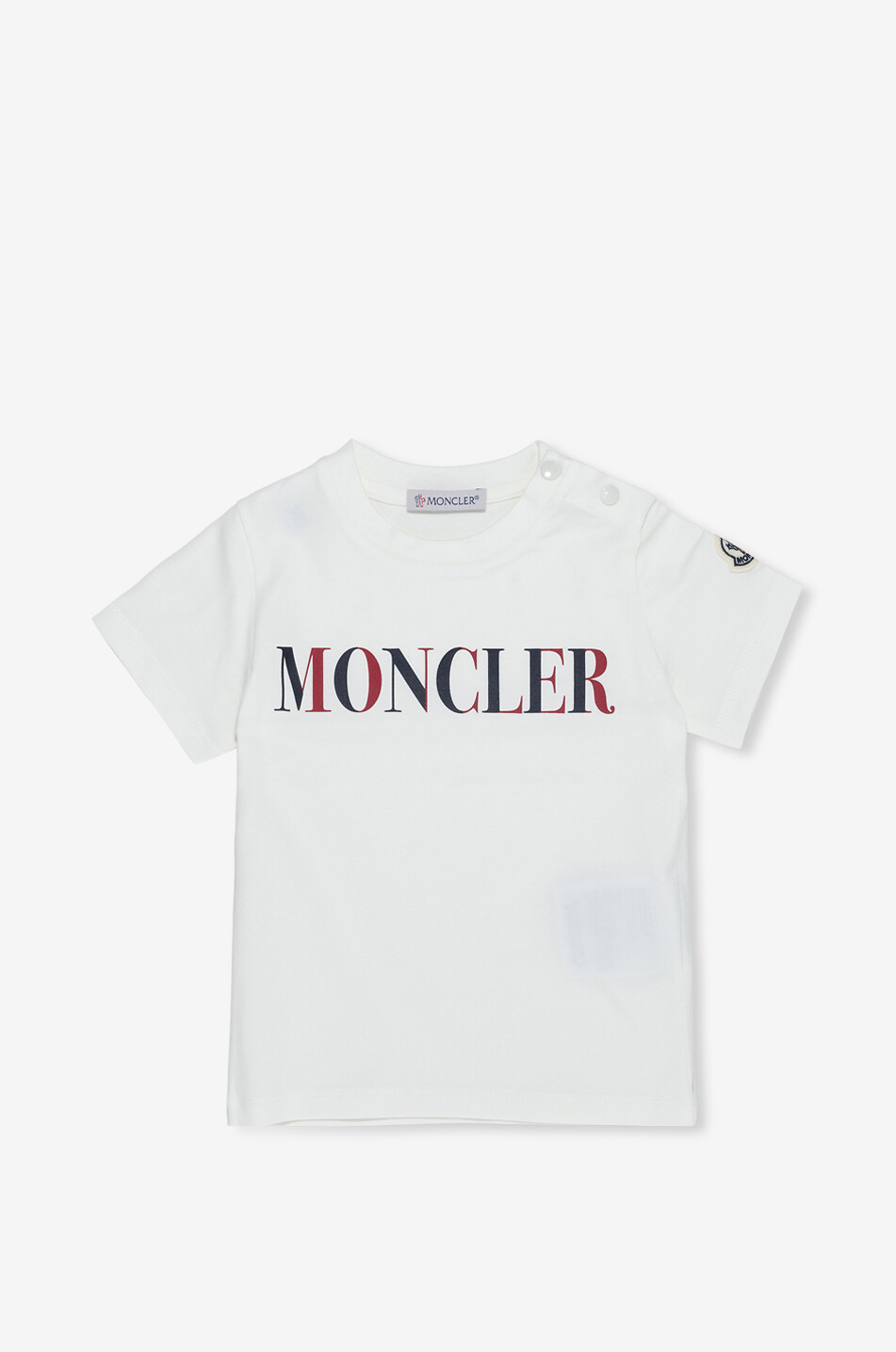 MONCLER Baby-Kurzarm-T-Shirt mit zweifarbigem Logoprint Baby WEISS 1