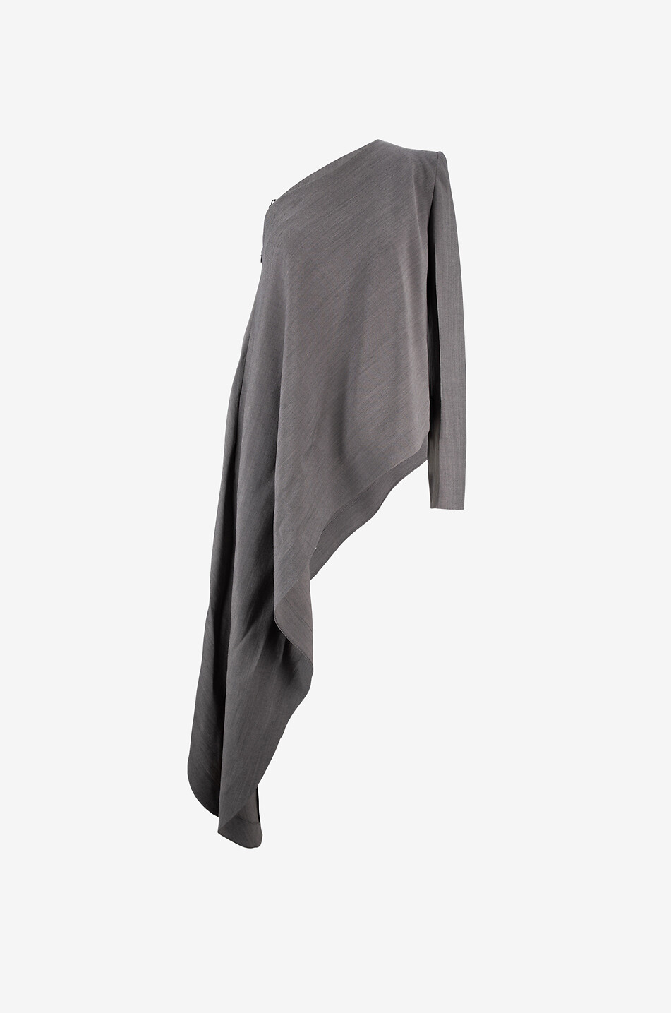 PHOEBE PHILO Sharp Shoulder asymmetric wool top Women DARK GREY 1