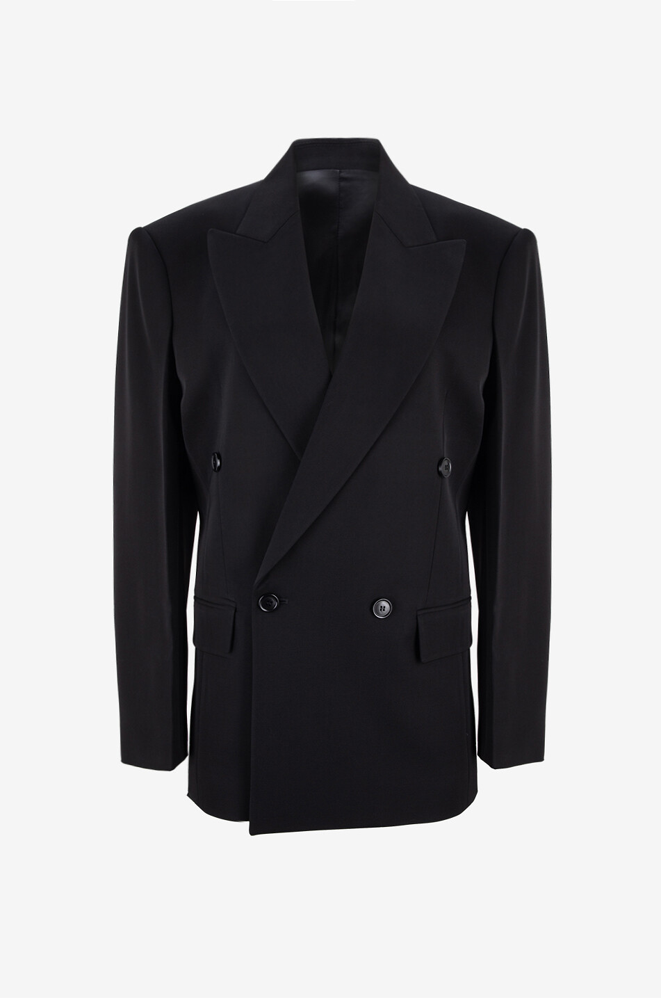 PHOEBE PHILO Milanese double-breasted wool blazer Women BLACK 1