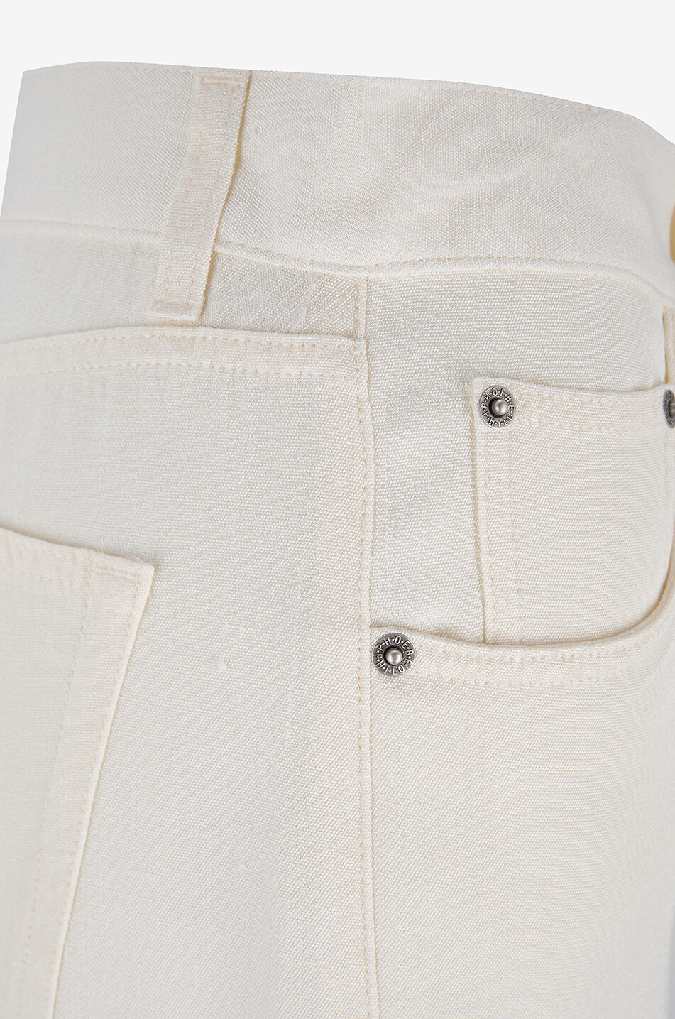 PHOEBE PHILO Jean décontracté en viscose et soie Classic Jeans Femme BLANC CASSE 3