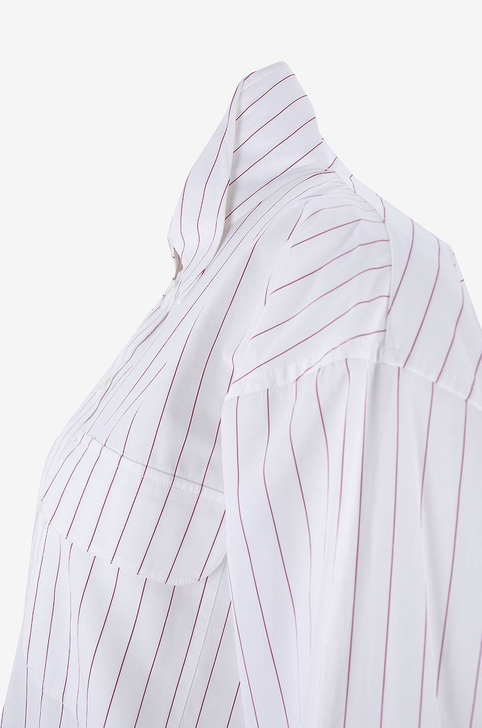 PHOEBE PHILO Gestreiftes Popeline-Oversizehemd Upright Collar Damen WEISS 3