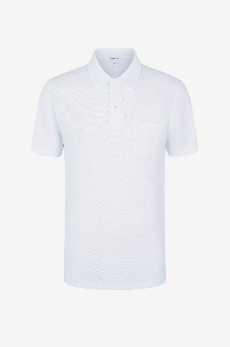SUNSPEL Riviera Supima cotton piqué slim fit polo shirt Men WHITE 1