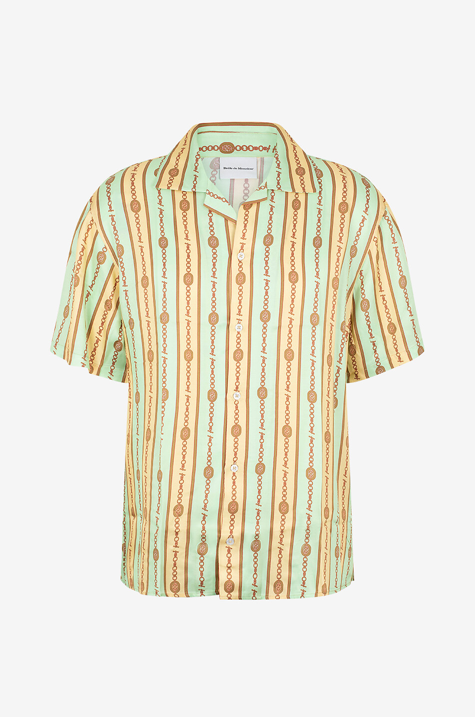 DROLE DE MONSIEUR Chemise à manches courtes en viscose Bijoux Homme VERT CLAIR 1