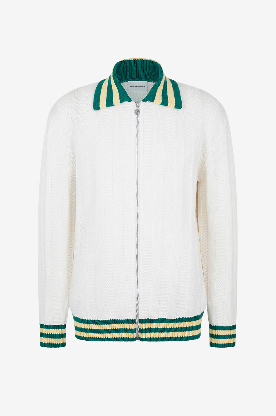 DROLE DE MONSIEUR Cardigan en laine et coton Après-sport Homme BLANC CASSE 1