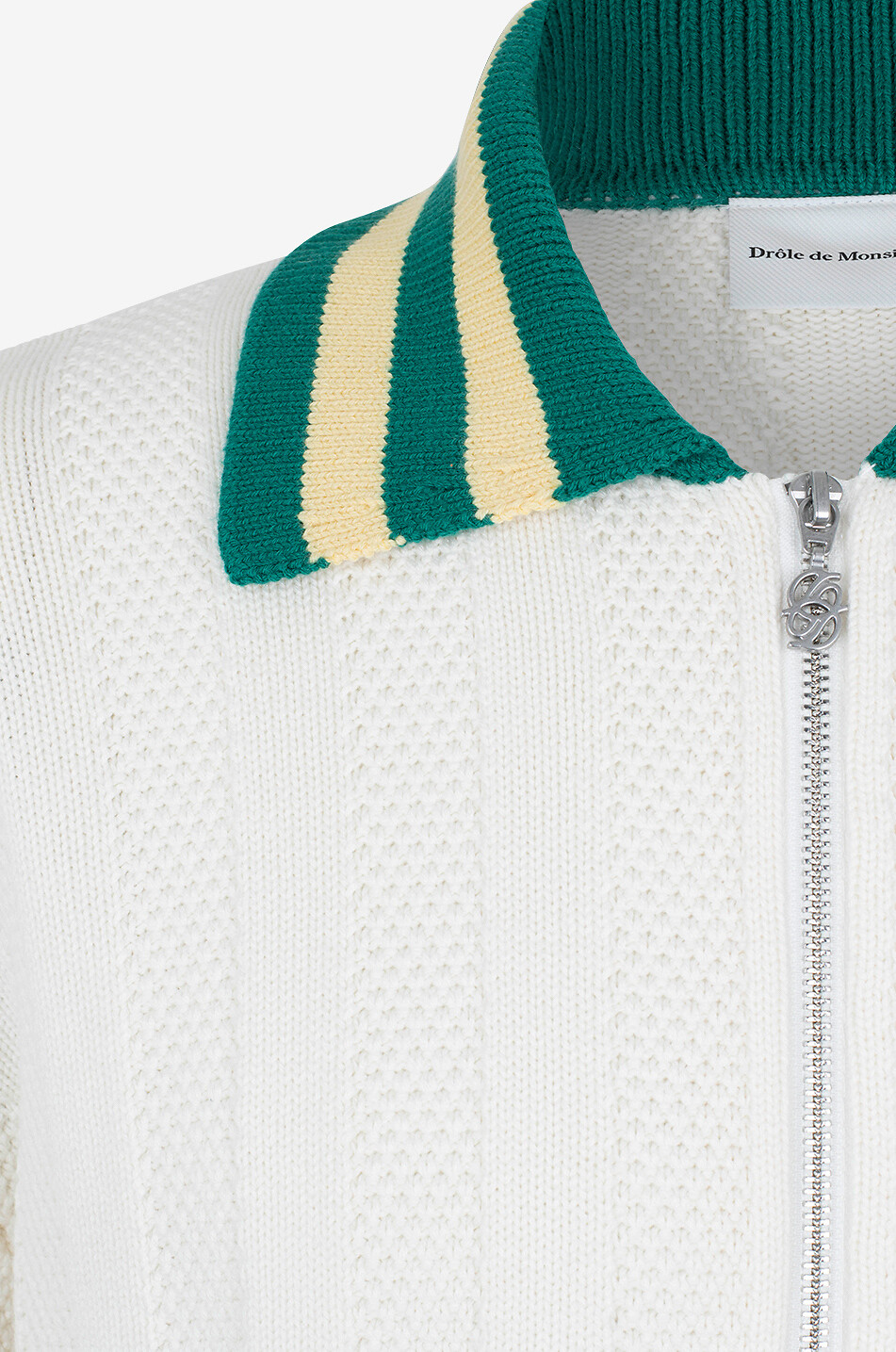 DROLE DE MONSIEUR Cardigan en laine et coton Après-sport Homme BLANC CASSE 5