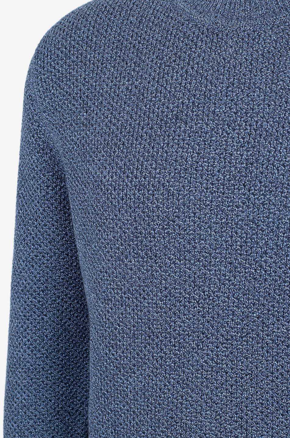SUNSPEL Texturierter Baumwoll-Pullover mit Rundhalsausschnitt Herren BLAU 3