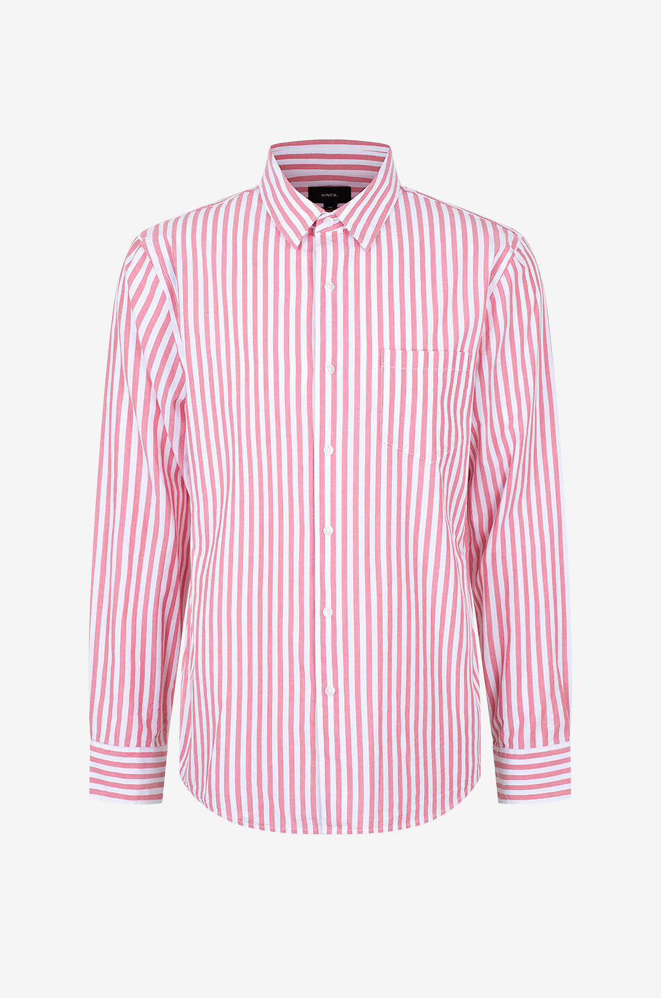VINCE Langärmeliges Hemd aus Lyocell und Baumwolle Hermosa Stripe Herren ROT 1