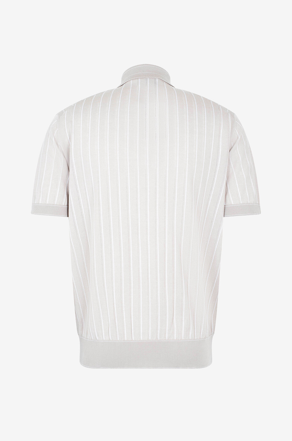 BRIONI Gestreiftes Kurzarm-Strick-Polohemd Herren BRAUN 2