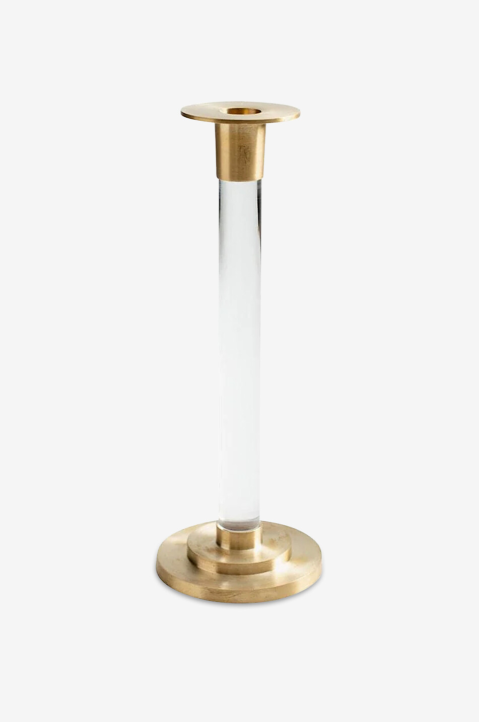 Clear Large resin and brass candle holder