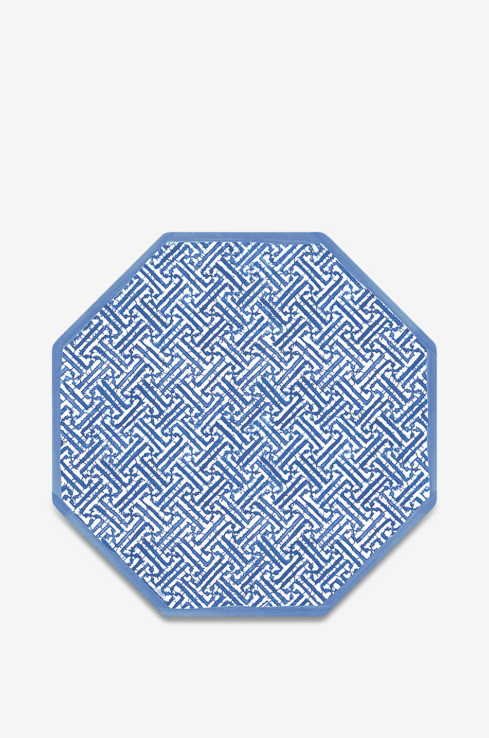 CASPARI Set de table octagonal en laque Fretwork Maison BLEU 1