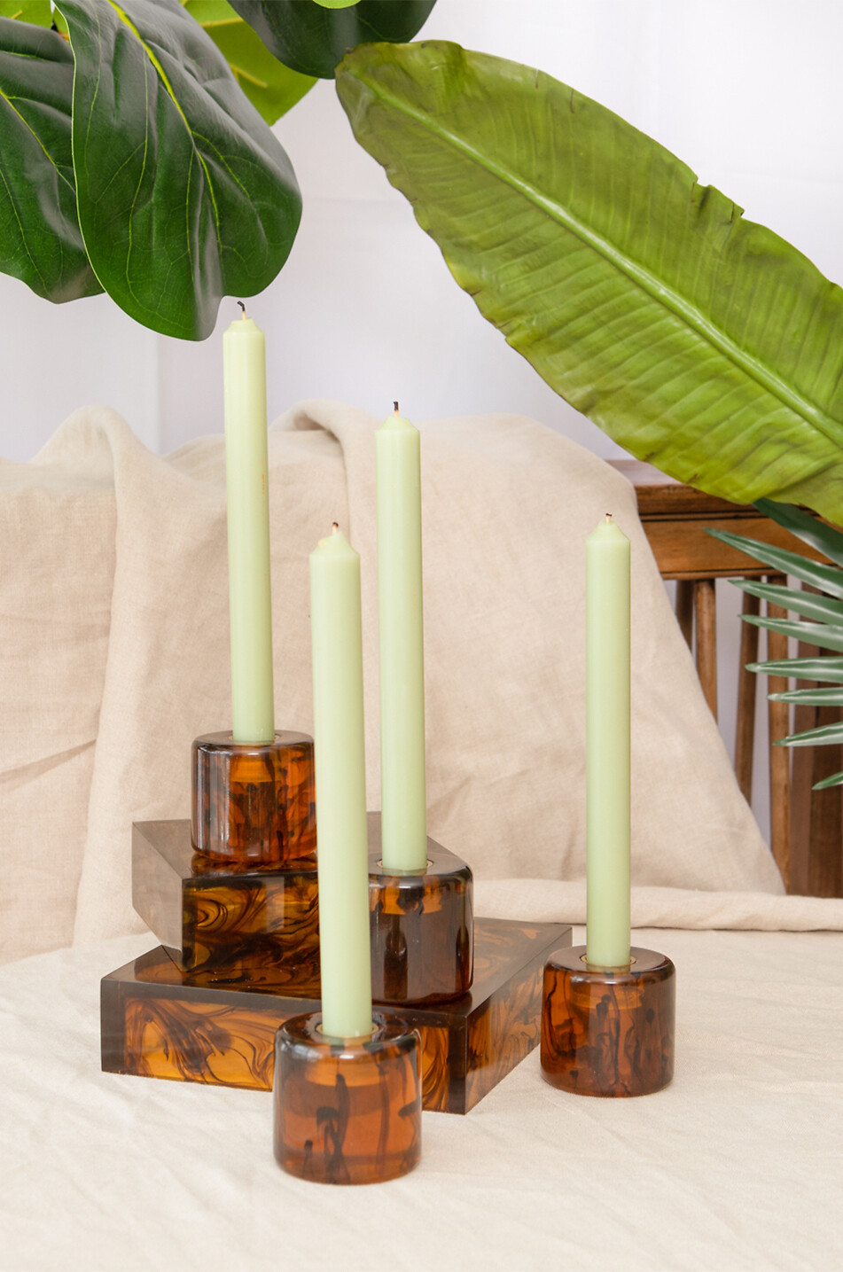 CASPARI Tortoise candle holder Home BROWN 2