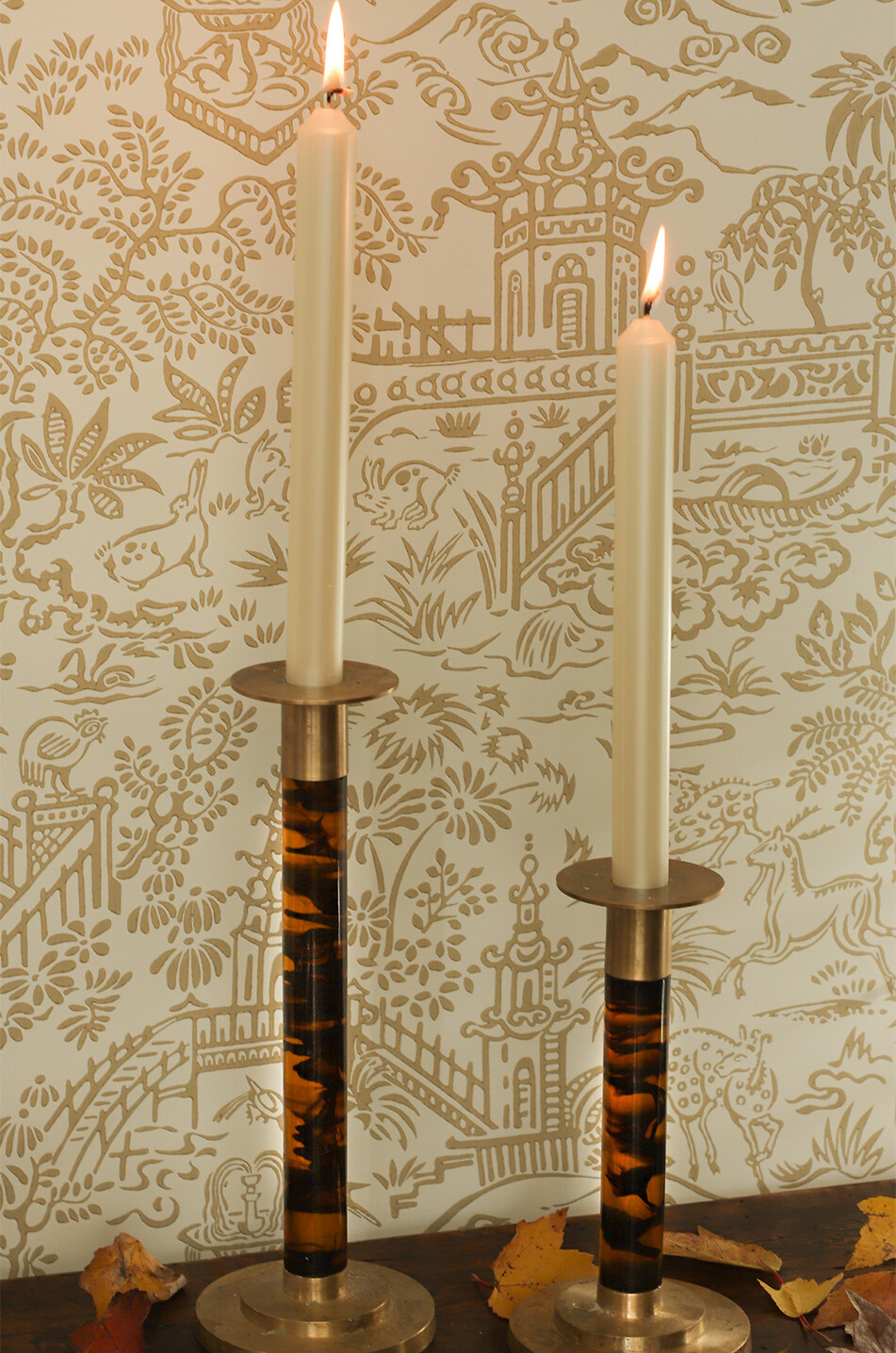 CASPARI Tortoise Small two-tone candle holder Home BROWN 2