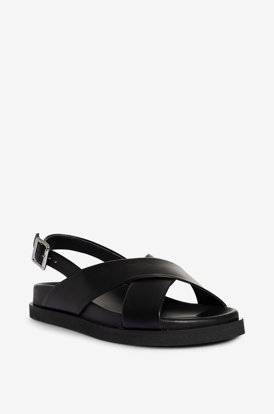Sandales plates utilitires en cuir Tess