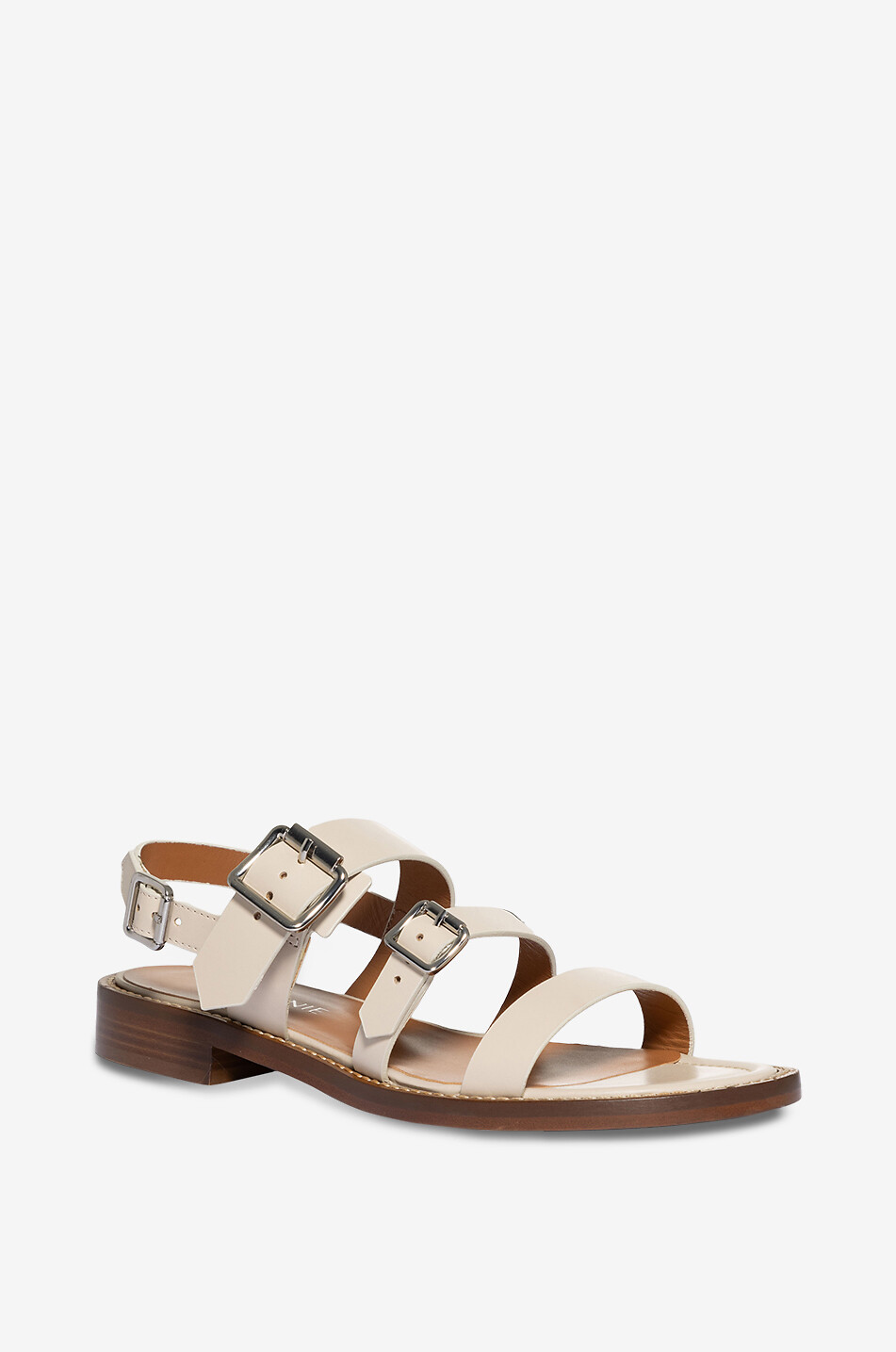 BONGENIE Quenby leather flat sandals Women EGGSHELL 1
