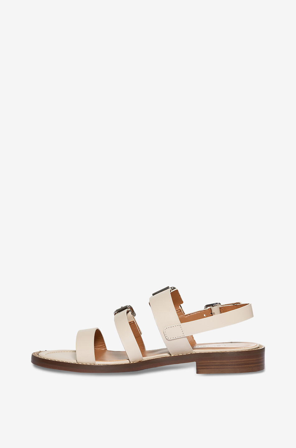 BONGENIE Quenby leather flat sandals Women EGGSHELL 3