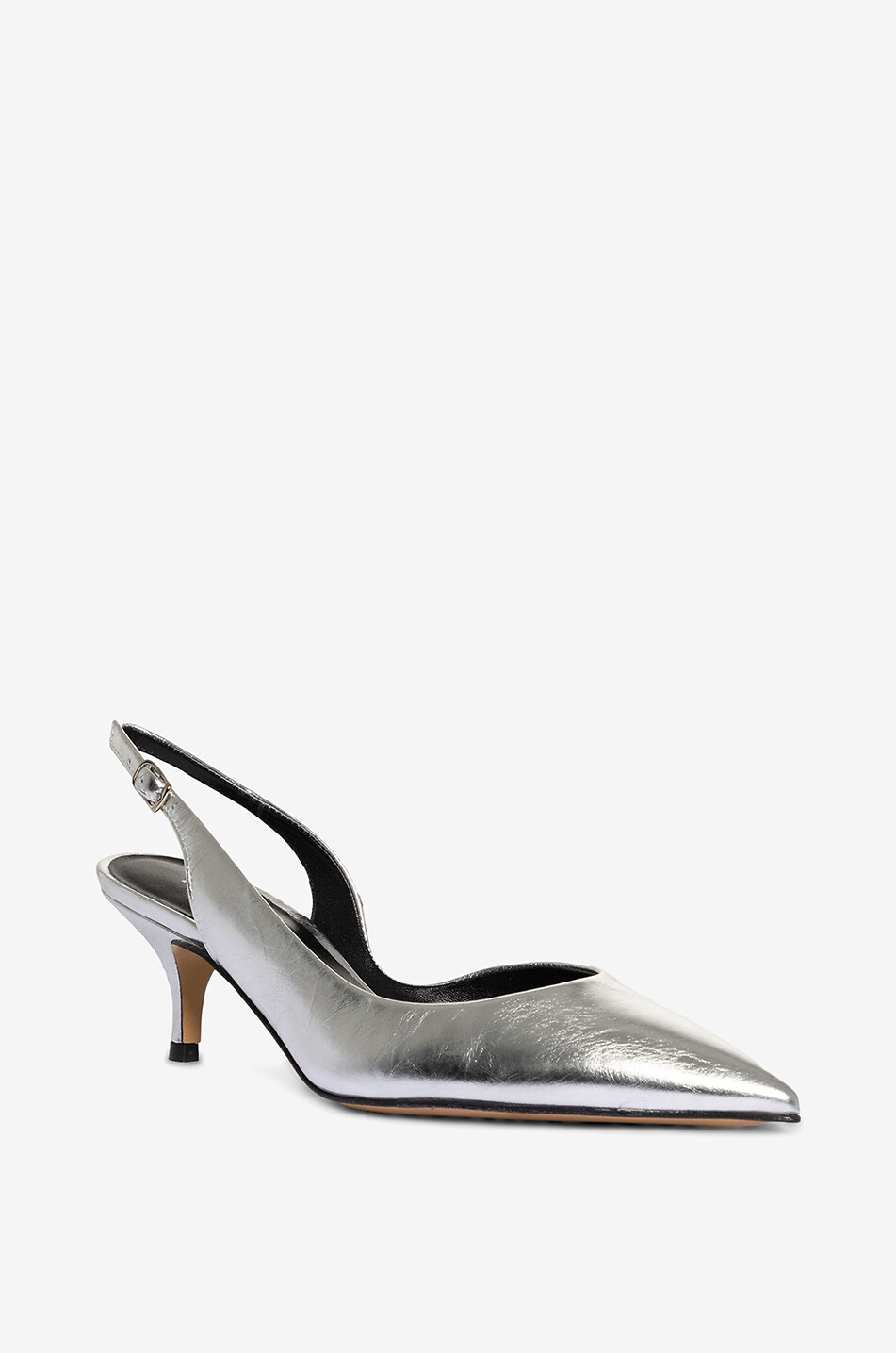 Slingback-Pumps aus Metallic-Leder Aily 50