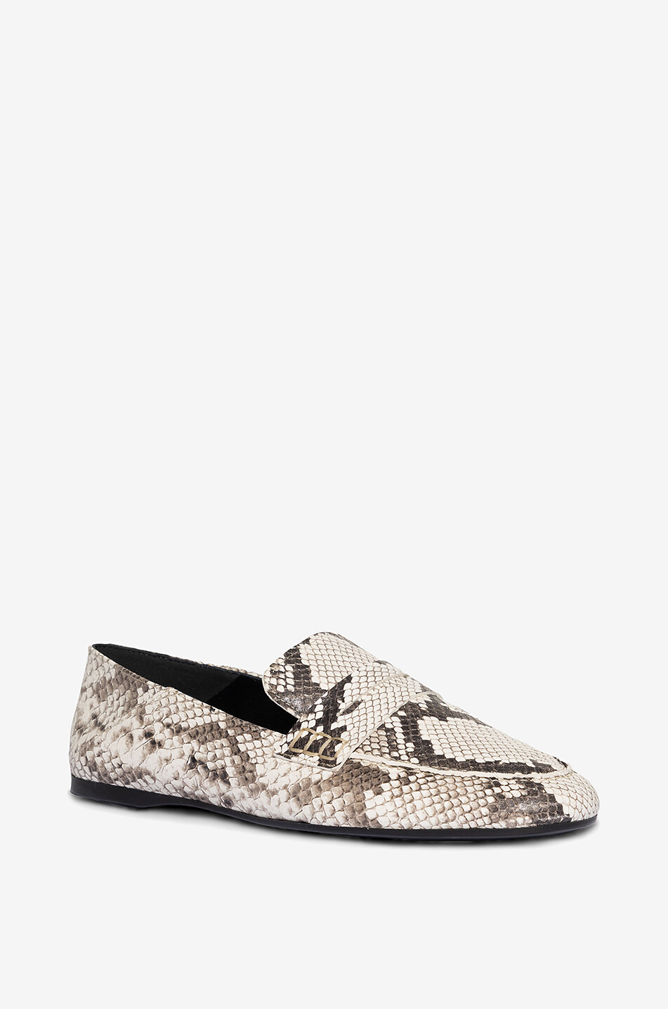 Sauvage python effect leather loafers