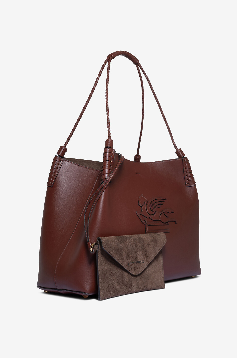 ETRO Libra Medium smooth leather shoulder bag Women DARK BROWN 6