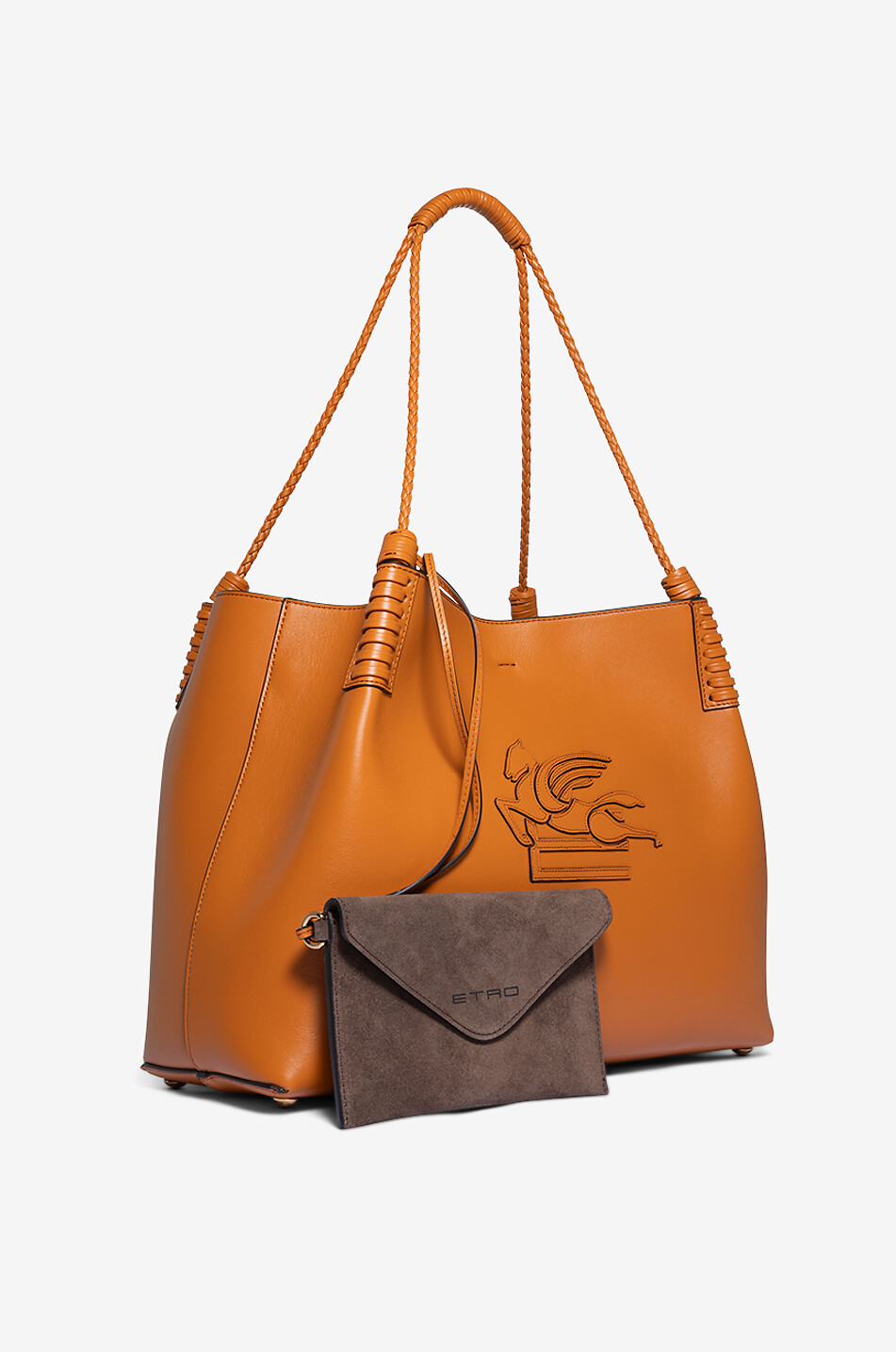 ETRO Libra Medium smooth leather shoulder bag Women ORANGE 5
