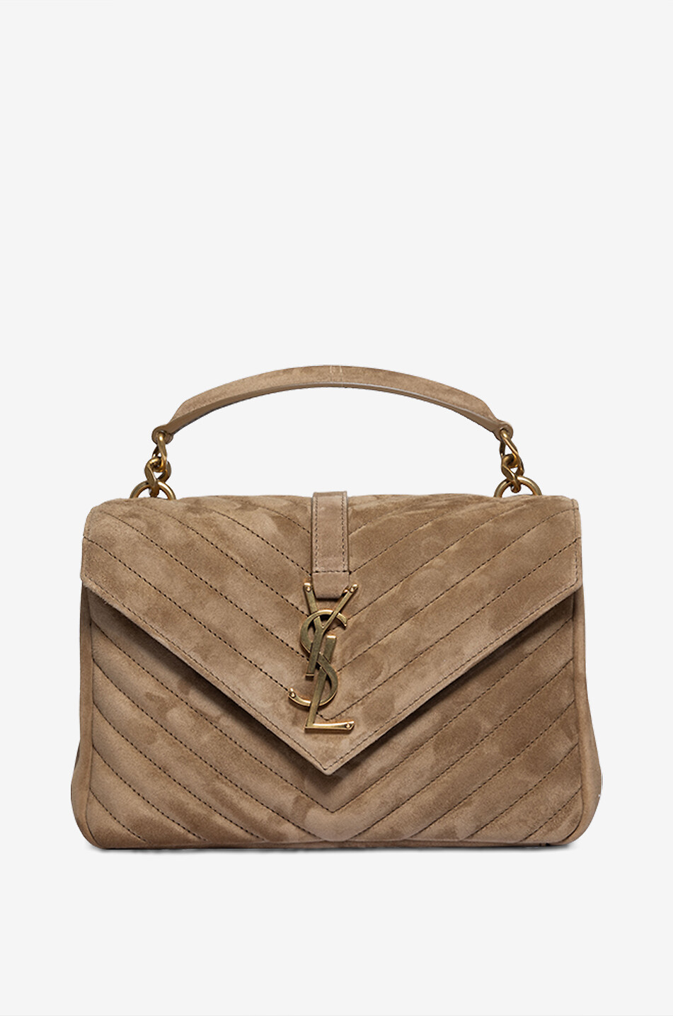 Collège Medium quilted suede handbag