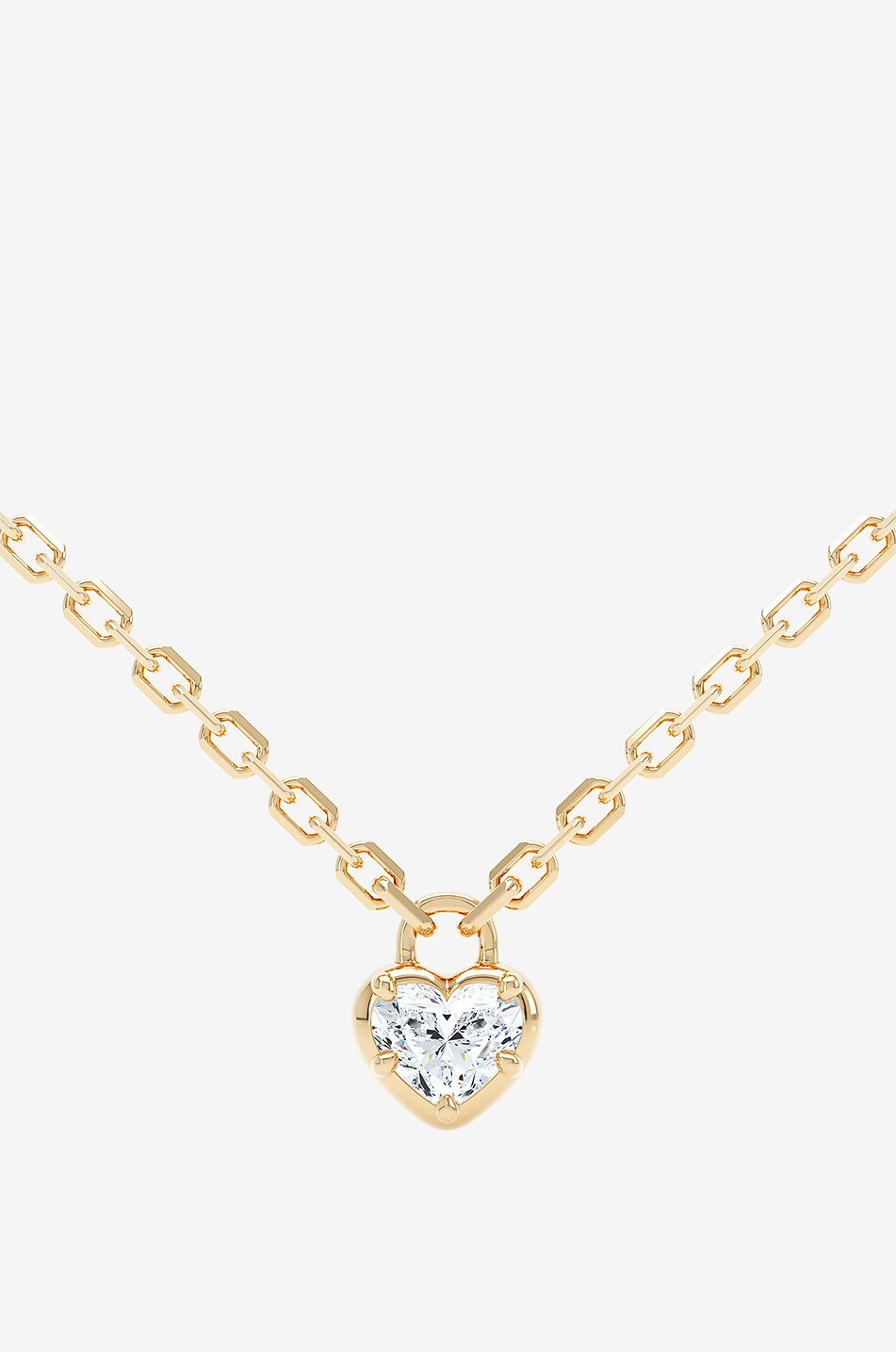 Collier en or jaune et diamant Curve Heart Lock - LOEV - DORE