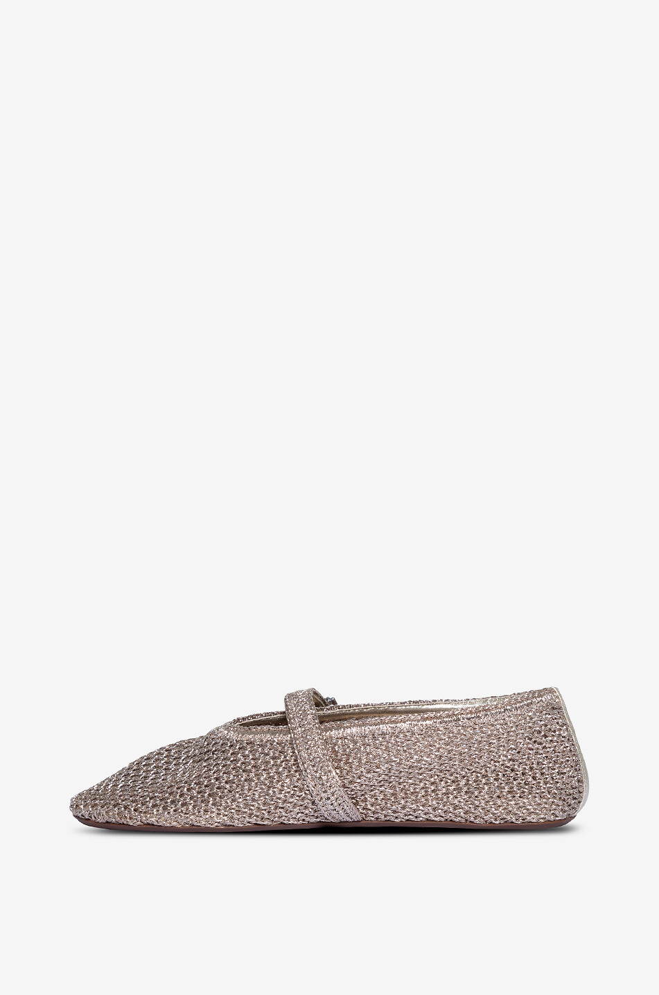 ALAÏA Riemchen-Häkel-Ballerinas aus Lurex Damen ROSA 3