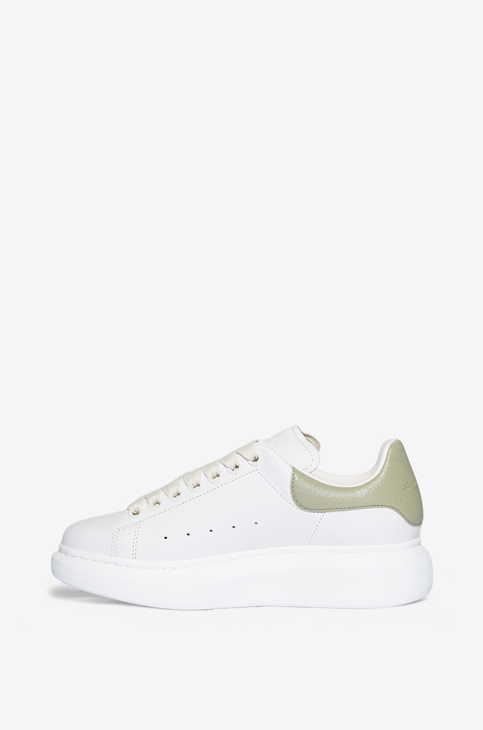 ALEXANDER McQUEEN Baskets basses en cuir lisse et grainé Oversize Candid Femme BLANC 3