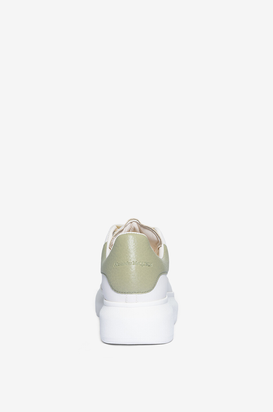 ALEXANDER McQUEEN Baskets basses en cuir lisse et grainé Oversize Candid Femme BLANC 4