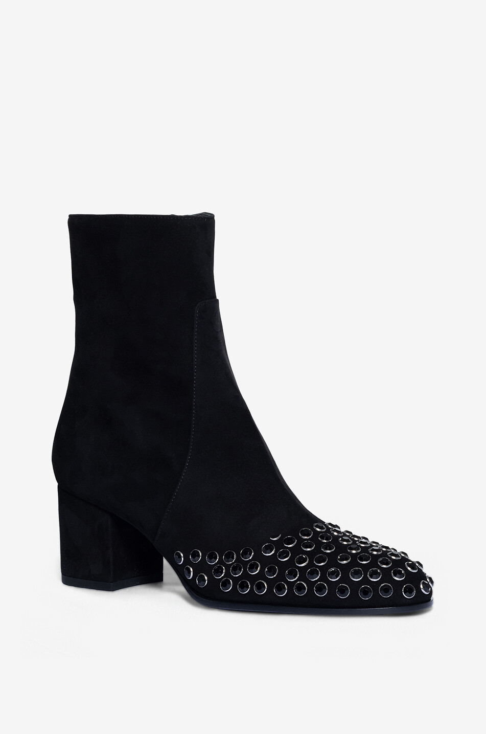 Absatzstiefeletten aus Wildleder und Strass 60