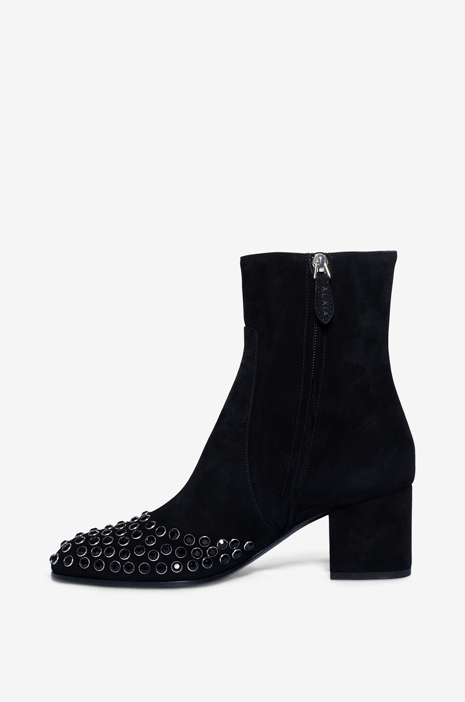 Absatzstiefeletten aus Wildleder und Strass 60