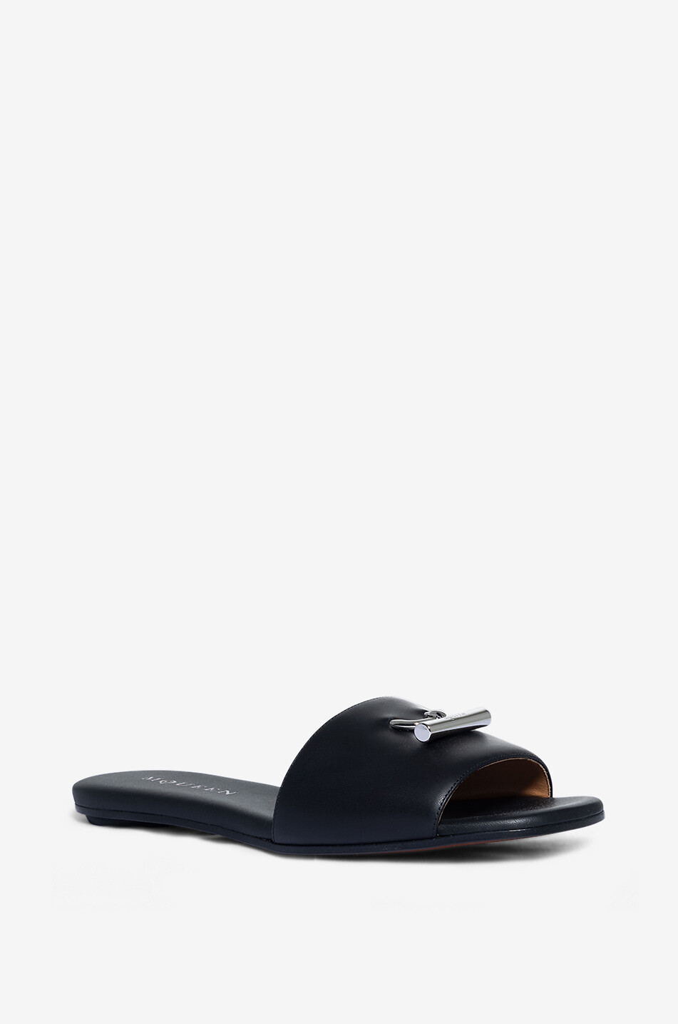 T-Bar flat smooth leather mules
