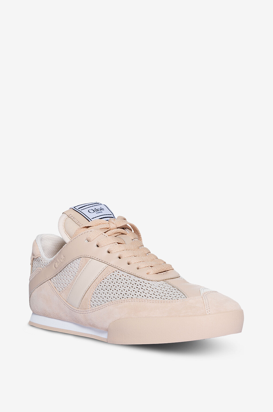 Chloé Kick low-top mesh and suede sneakers