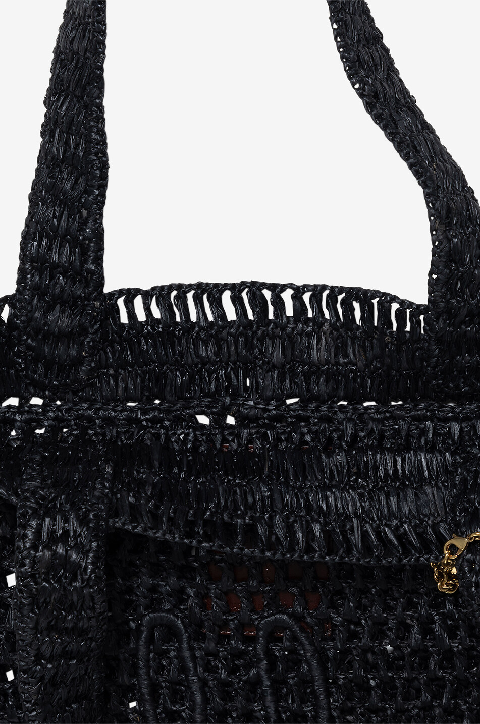 CHLOE Sac cabas ajouré en raphia Summer Banana Femme NOIR 3