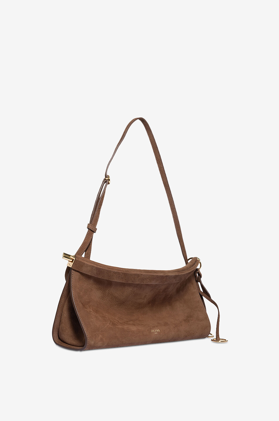 ALAÏA Schultertasche aus Nubukleder Le Click East West Medium Damen BRAUN 2