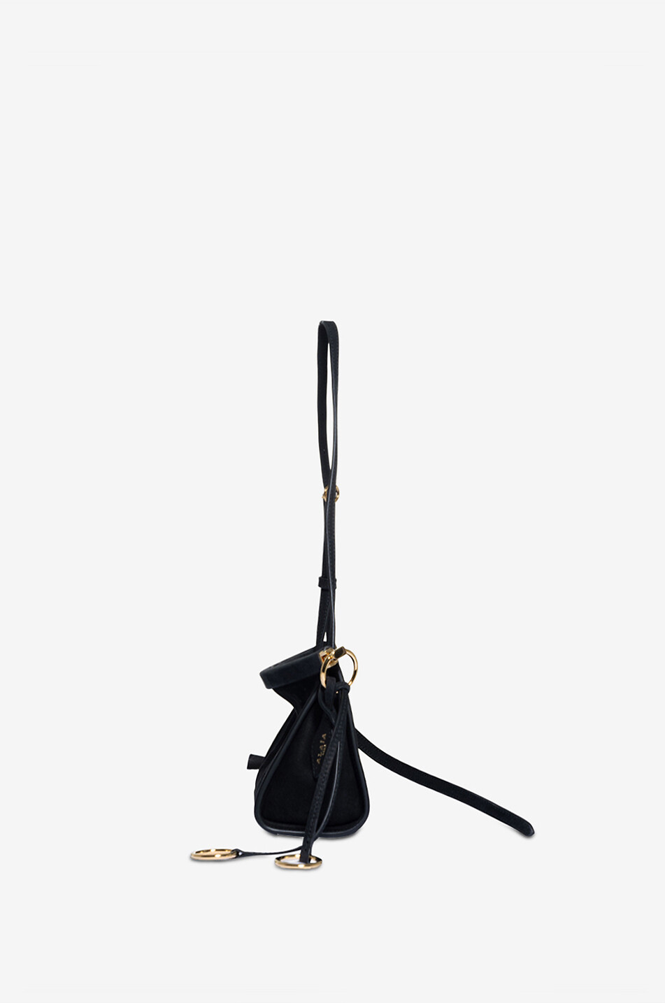 ALAÏA Le Click East West Small nubuck leather shoulder bag Women BLACK 4