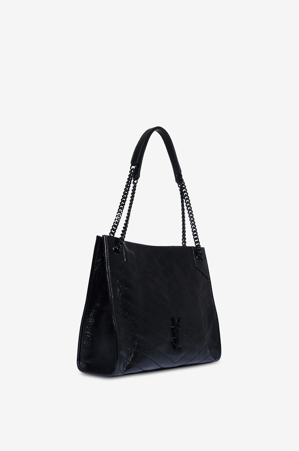 SAINT LAURENT PARIS Sac porté épaule en cuir vintage matelassé Niki Medium Femme NOIR 2