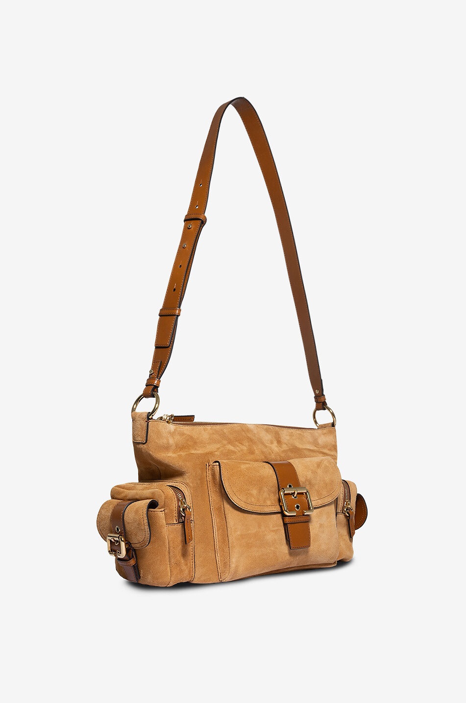 CHLOE Camera suede shoulder bag Women BEIGE 2