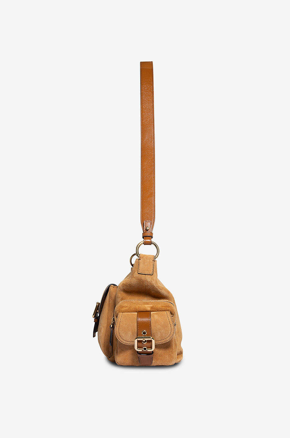 Schultertasche aus Wildleder Camera